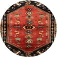 thumbnail image 1 of Ahgly Company Machine Washable Indoor Round Traditional Sienna Brown Area Rugs, 4' Round, 1 of 7