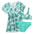 thumbnail image 1 of MIASHUI Girls 3 Piece Tropical Bikini Set Cute Swimwear With Matching Cover Up For Beach Pool Green,9-10 Years, 1 of 7