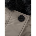 thumbnail image 4 of GGleaf Women's Winter Jacket Quilted Thicken Coat Puffer Parka with Faux Fur Hood Khaki Large, 4 of 9