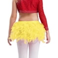 thumbnail image 4 of Aiihoo Kids Girls Jazz Dance Outfit Sparkly 2 Piece Ballet Lyrical Dance Crop Top with Feather Yellow 10, 4 of 5