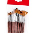 thumbnail image 3 of 10PCS Oil Paint Brushes Set Wood Handle Nylon Bristles Soft Comfortable Grip Watercolor Brushes for Kids Adults Brown Pen Handle Mixed Head Set, 3 of 3