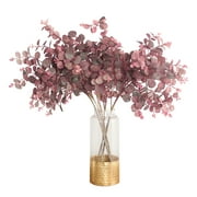 1PC Wedding Party Flowers Autumn style 70cm Home Decoration Artificial Plants Simulation Silk Eucalyptus Tree Branch Fake Leaf WINE RED