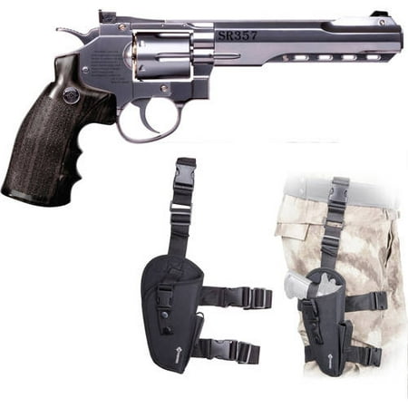 Crosman SR357 Full Metal Revolver.177 Caliber Air Pistol and Leg Holster (Best Small Caliber Revolver)