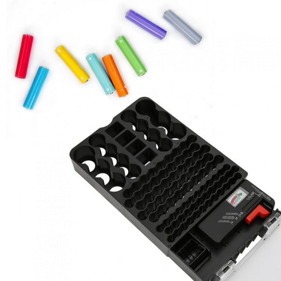 Battery Box,104 Grids Battery Storage Battery Storage Box Battery Organizer Maximized Efficiency