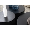 thumbnail image 3 of Kevinplus Black Coffee Table Set of 3 End Table with Gold Rim Bottom Round Wood Side Table for Living Room Bedroom, 3 of 12