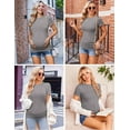 thumbnail image 4 of Ekouaer Womens Pregnancy Top Classic Side Ruched Maternity T Shirts Short Sleeve Mothers Clothes Black/Army Green/Grey, 4 of 7
