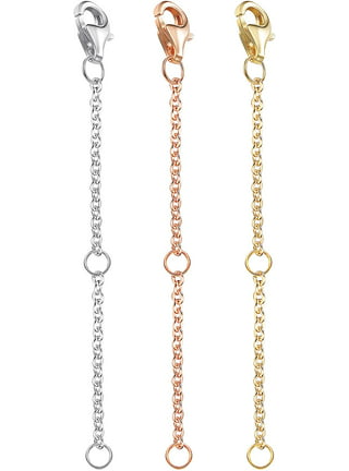 MTLEE 18K Gold Plated Necklace Extender Rose Gold Silver Chain Extenders  Jewelry Extenders Delicate Choker Extender Stainless Steel Anklet Extender  with Clasp 2/4/6 Inches 9