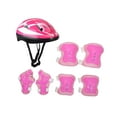 thumbnail image 3 of Colaxi Ensemble de 7 Pcs Casque pour Enfants Casque de Patinage à Roulettes Équipement Léger Résistant aux Impacts Casque de Planche à Roulettes pour Rose, 3 of 8