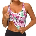 thumbnail image 3 of Balery Flamingo Sujetadores deportivos con espalda cruzada para mujer, acolchados, sin costuras, de alto impacto, ideales para yoga, gimnasio, entrenamiento y fitness.-Small, 3 of 8