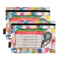 thumbnail image 5 of FORMRS 2 Pack Pencil Pouch for 3 Ring Binder with Clear Window Zipper Case, Purple Colorful Circles, 5 of 6