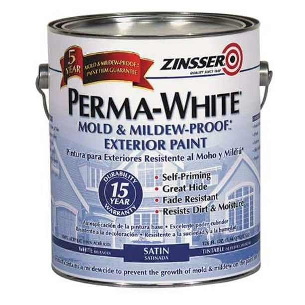 ZINSSER 3101 1 gal. White Satin Water Interior/Exterior Paint Walmart