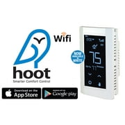 King Electric K902-W Hoot Wi-Fi Line Voltage Programmable Thermostat, 120/208/240V, Double Pole, White