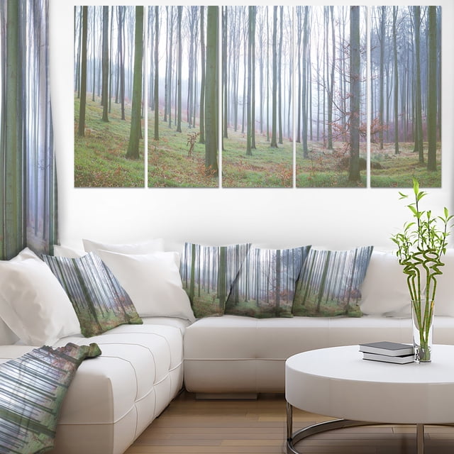 Autumn Tree Trunks Panorama - Oversized Forest Canvas Artwork