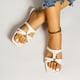 thumbnail image 1 of Sandalias y pantuflas planas de playa decorativas de metal con punta cuadrada para vacaciones de ocio para mujer Wmkox8yii ytu2453, 1 of 7
