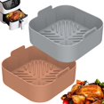 thumbnail image 1 of 2 Pcs Pot en Silicone pour Friteuse à Air Chaud avec Poignée, Doublure Réutilisable pour Friteuse à Air, Panier en Silicone Résistant à la Chaleur pour Friteuse à Air, Moule à Pâtisserie Carré, Accessoires pour Friteuse à Air, Doublures pour Four à Friteuse à Air, Micro-Ondes, 1 of 5