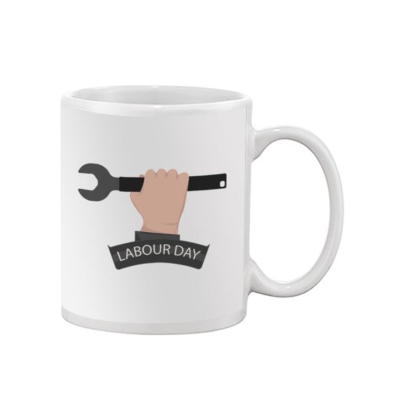 Labour Day Fist And Wrench Art Mug - Image by Shutterstock,
