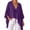 Purple, variant on Sheghy Going Out Top 100%Cotton Women's Summer Solid 3/4 Batwing Sleeve Deep V Neck Loose Casual T-Shirt Top