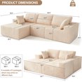 thumbnail image 2 of LiviNest Modular Sectional Sofa: Modern L-Shape Couch with Chaise & Deep Seat - Premium Flannel Upholstered Furniture for Living Room & Bedroom - No Assembly Required & Pet Friendly Design, 2 of 6
