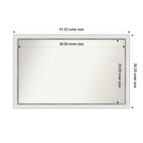 Amanti Art Custom Wall and Bathroom Mirror (26.25 x 41.25 in.), Eva White Silver Narrow Frame