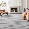 thumbnail image 2 of Buganda Modern Area Rug, Soft Non-Slip Rug for Living Room Bedroom, Machine Washable, 5'x8', Light Grey, 2 of 6