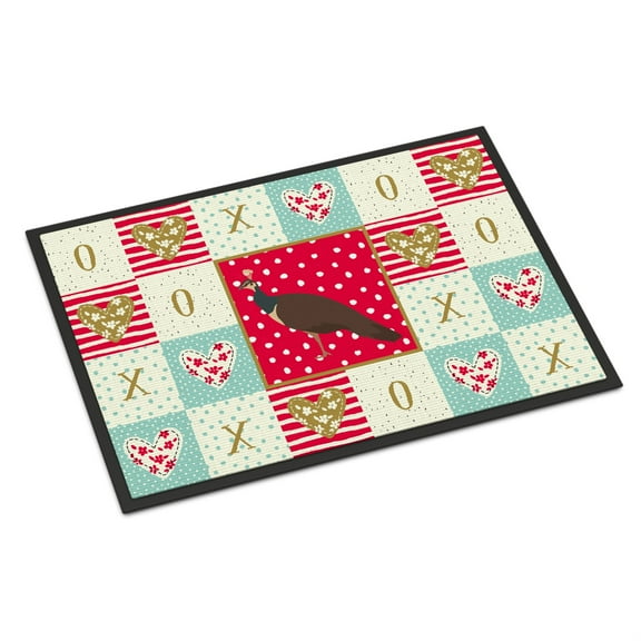 Indian Peahen Peafowl Love Door Mat
