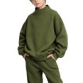 thumbnail image 3 of Jalioing Mock Neck Sweatshirt for Kids Casual Fashion Solid Color Long Sleeve Pullover Fall Winter Tops for Boys Girls, 3 of 9