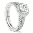 thumbnail image 2 of Pompeii F/VS 1.50Ct Halo Diamond Engagement Wedding Ring Set 14k Gold Lab Grown, 2 of 4
