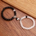 thumbnail image 6 of tasrioml 2Pcs Couple Bracelet Magnetic Heart Charm Bracelet Women Men Beads Wristbands Versatile Matching Jewelry Gift, 6 of 8