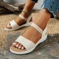 thumbnail image 6 of Babysbule Womens Sandals, Summer Ladies Women Thick Soled Shoes Fish Mouth Casual Wedge Heels Sandals, 6 of 8