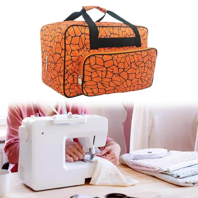 pitrice Sewing Machine Carry Bag Travel Tools Pouch Holder Large Capacity Storage Orange