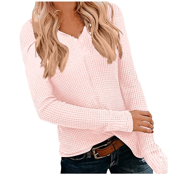 Womens Long Sleeve T Shirts Women's Long Sleeve Tunic Tops Solid T-shirt Long Sleeves Blouse V-Neck Tops