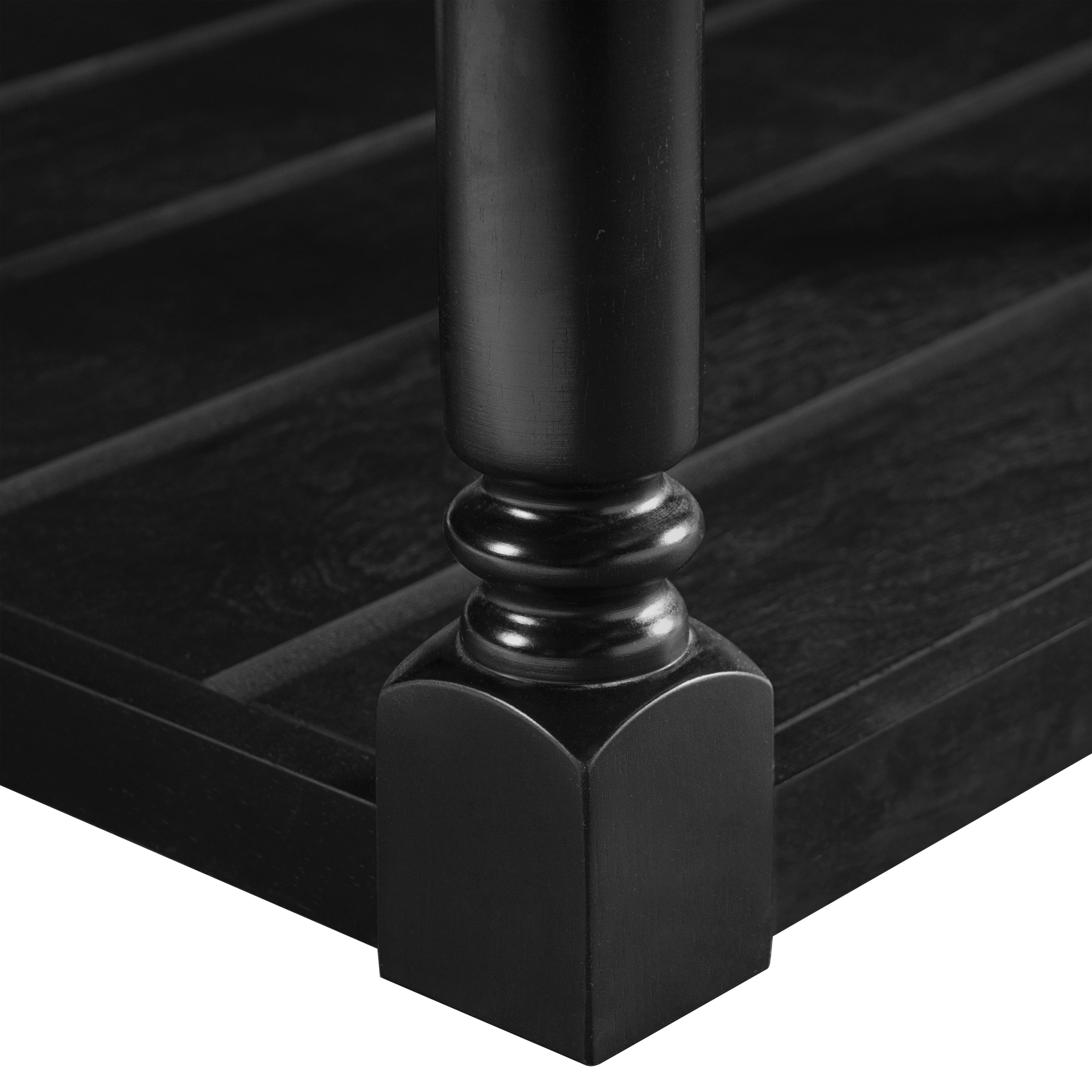 Garitin Coffee Table and Farmhouse Rectangular Center Table 45.3 Inch, Wooden Cocktail Table with Lower Storage Shelf for Living Room, Black