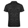 thumbnail image 5 of Black Damask Background Men Zipper T-shirt Summer Casual Short Sleeve T-shirt Top, 5 of 7