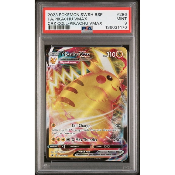 Graded 2023 Pokemon SWSH Black Star Promo #286 CRZ Coll Pikachu VMAX FA PSA 9
