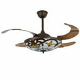 thumbnail image 2 of DENEST 42" Tiffany Style LED Ceiling Fans Light Retractable 3 Speed 4 Blades with Remote Control, 2 of 10