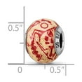 thumbnail image 2 of 925 Sterling Silver Polished Oxidized Reflections Italian Decorative Red Glass Bead Charm 13.64x10.91mm Wide Pendant Nec, 2 of 2