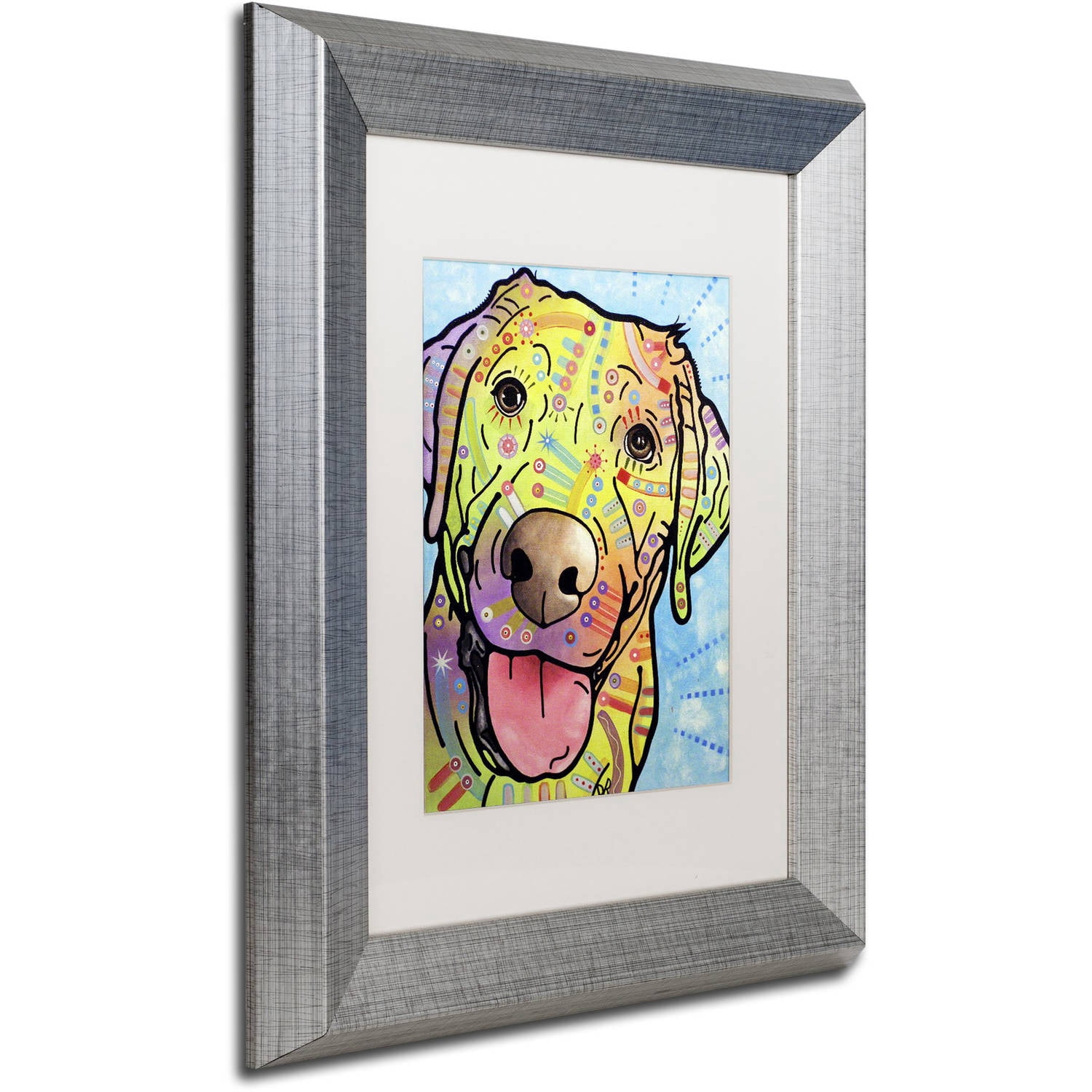Trademark Fine Art "Sunny" Canvas Art by Dean Russo, White Matte, Silver Frame