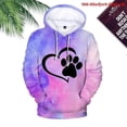 thumbnail image 3 of Sudadera con capucha con estampado de pata de perro para mujer, estilo informal, para invierno y otoño, chaqueta con capucha para adolescente, 3 of 5