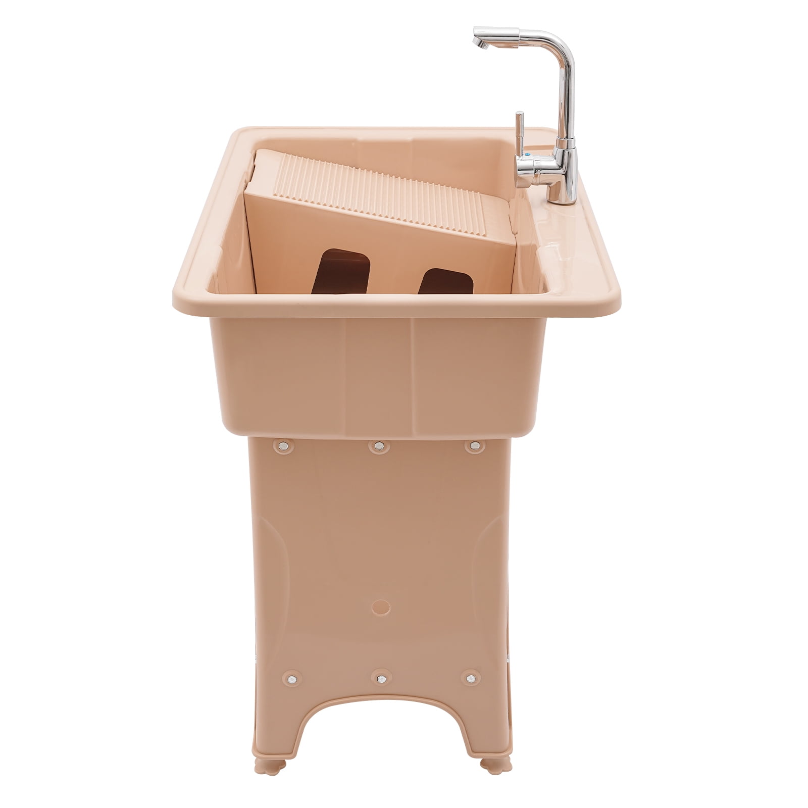 Modern Coffee Laundry Sink, Spacious Utility Sink, Utility Sink with Storage Shelf, Slop Sink Wash Station 31.5*22.05*33.46in