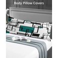 thumbnail image 4 of Green Geometric Body Pillow Case Cover - Microfiber Bed Throw Pillow Covers, Modern Black Grey Abstract Motifs Decorative Lumbar Pillow Cover with Envelope Closure for Sofa/Travel 20"x54", 4 of 6