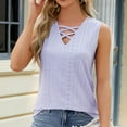 thumbnail image 5 of GERsome Tank Top for Women Loose Fit Sleeveless V Neck Camisole Tops Dressy Casual Eyelet Summer Flowy Shirts Blouse, 5 of 7