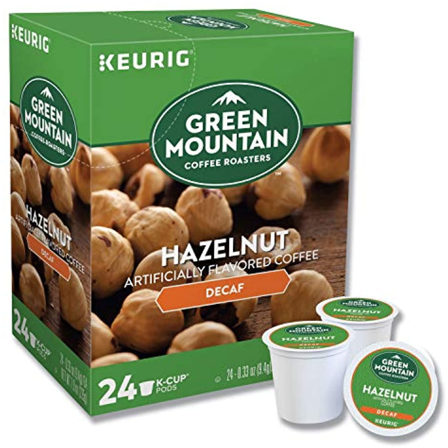 Green Mountain Coffee Hazelnut Decaf, Light Roasted, K-Cup Portion Pack For Keurig K-Cup Brewers, 24-Count