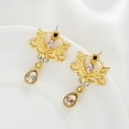 thumbnail image 3 of Fiudx Pendientes de Cristal, Elegantes Joyas con Diseño Geométrico, Elegantes Accesorios de Aleación de Oro, Modernos Elementos de Ratán, Ideales para Bodas y Ocasiones Informales, Regalo Perfecto pa, 3 of 6
