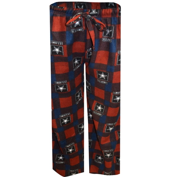 Bronze Eagle Mens US Army Maroon and Navy Plaid Fleece Lounge Pant (2X)