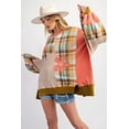 thumbnail image 4 of Ahlaray Vibrant Patchwork Plaid Waffle Knit Loose Sweatshirt - Style & Comfort!, 4 of 5