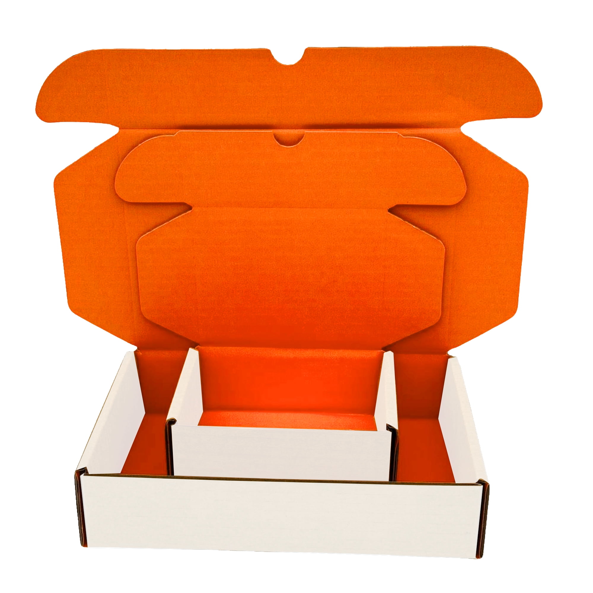 Ucanpack Deluxe Mailer Box Corrugated Moving Boxes 3mm Thick Small Orange (White Outside) , 4 x 4 x 1" - 50 Pcs