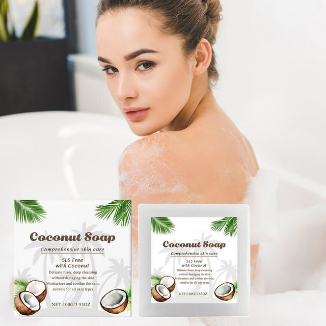 Fiudx Jabón Calmante de Coco para La Piel, Barra Hidratante con Ph Equilibrado, Antioxidante, Cuidado para Pieles Sensibles, Hidratación Diaria, Todo Tipo de Piel.