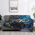 thumbnail image 2 of Disketp Ocean Coral Turtle Flannel Blankets - Thick and Warm Blanket for Winter, Soft Fuzzy Plush King Blanket for All Seasons60"x50", 2 of 6