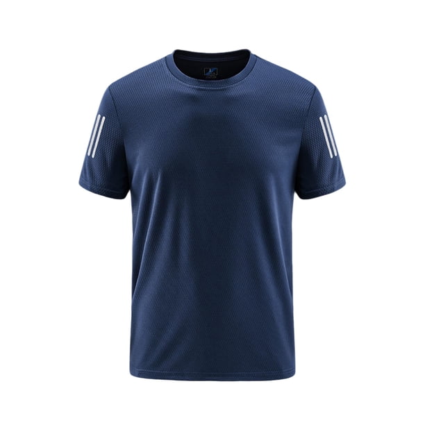 Camiseta de Manga Corta de Color Sólido Al Aire Libre Deportes de Carrera Top de Manga Corta Transpirable, 95% Poliéster 5% Spandex para Hombres, Lavado de Manos