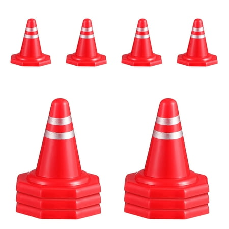 

TOYANDONA 10pcs Miniature Plastic Traffic Cones Mini Roadblock Traffic Signs Simulated Traffic Signs for Children